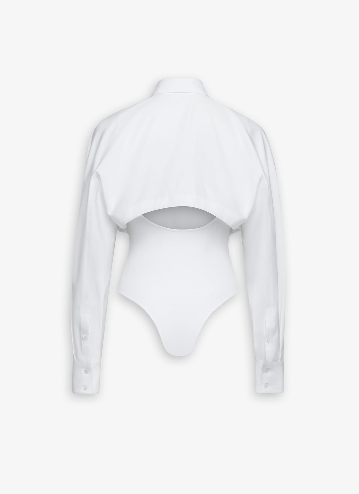 POPLIN SHIRT BODYSUIT ALAÏA WHITE POPLIN SHIRT BODYSUIT